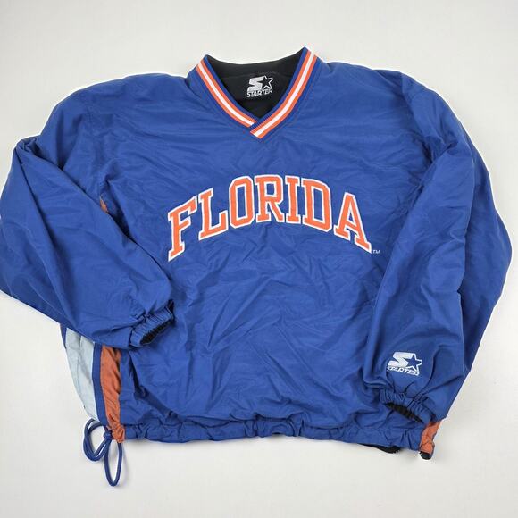 Florida Gators Jacket Mens Medium Reversible Pullover NCAA College Blue Starter - Picture 1 of 13